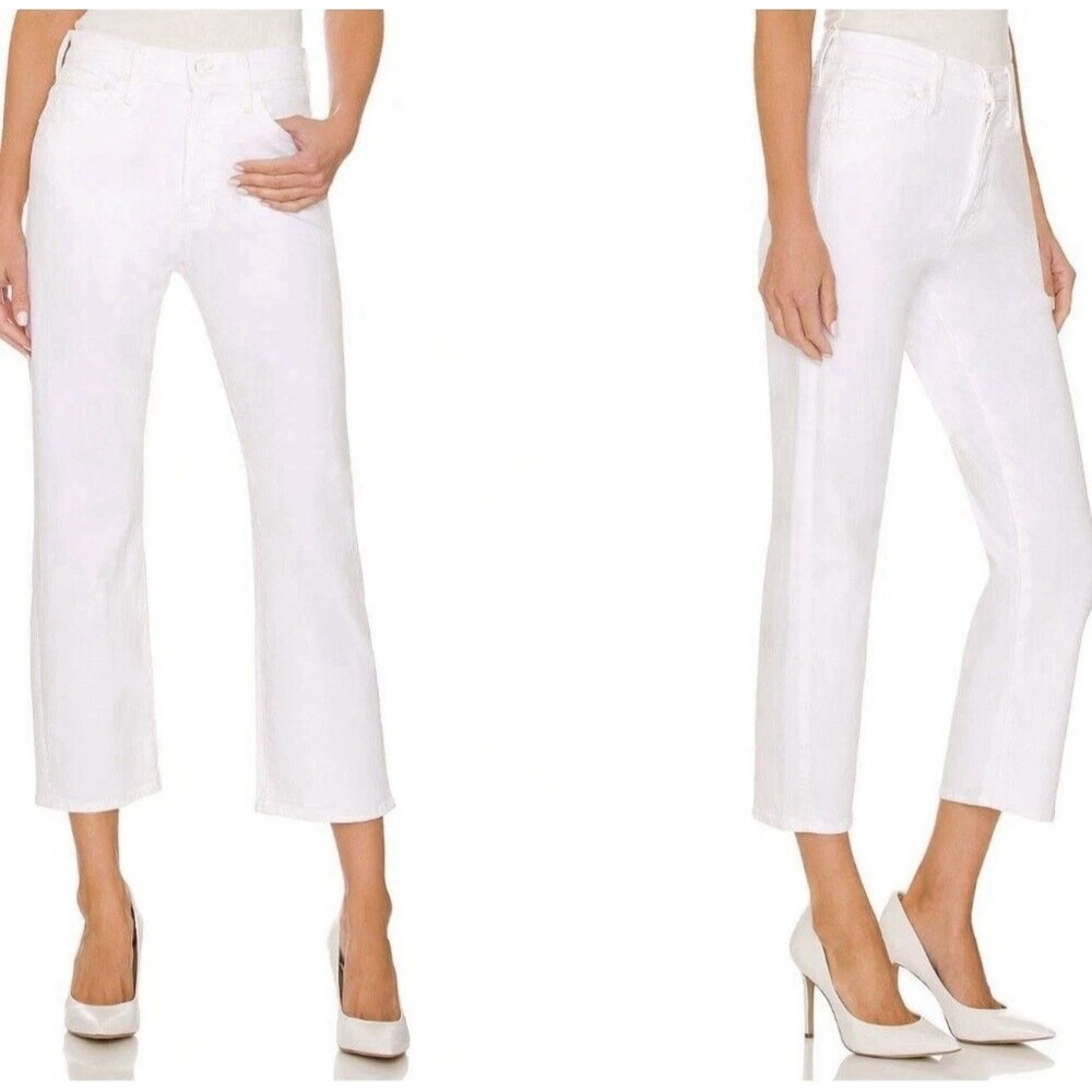 MOTHER Women's The Ditcher Crop Totally Innocent White Jeans Size 32 NWOT $189